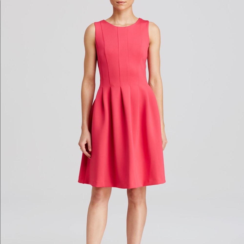 Calvin Klein Hot Pink Pleated Dress